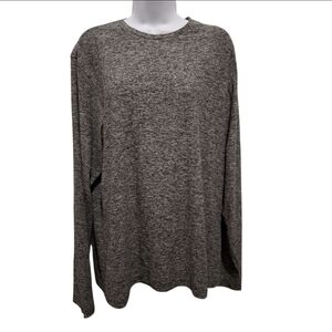 Outdoor Voices Heathered Gray Black Long Sleeve Super Soft Shirt Size L